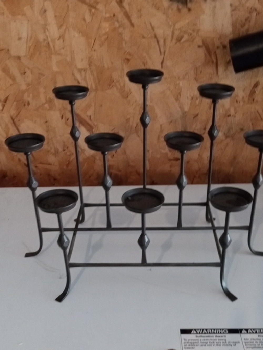 Source Unknown Black 9-Arm Metal Candle Candelabrum